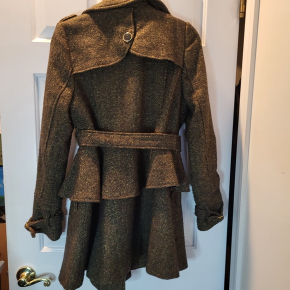 Stylish Brown Belted Women's Coat - Picture 2 of 7
